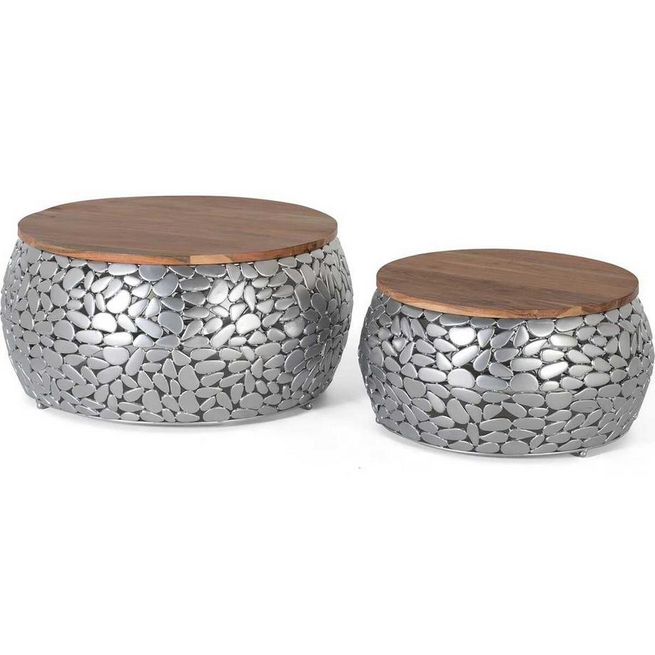 Couchtisch Mangoholz natur 55 (2er-Set)