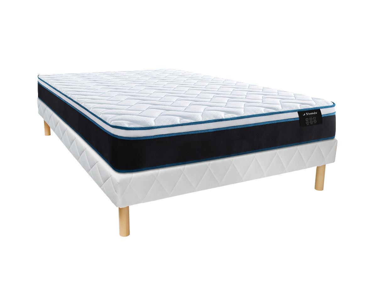 Ysmée Ensemble 160 x 200 cm sommier + matelas ressorts ensachés et mémoire de forme rafraichissante ép.23cm - TORANO de YSMÉE  