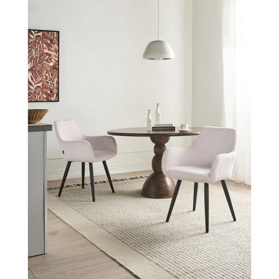 Beliani Set di 2 sedie da pranzo en Velluto a coste Minimalista MORI  