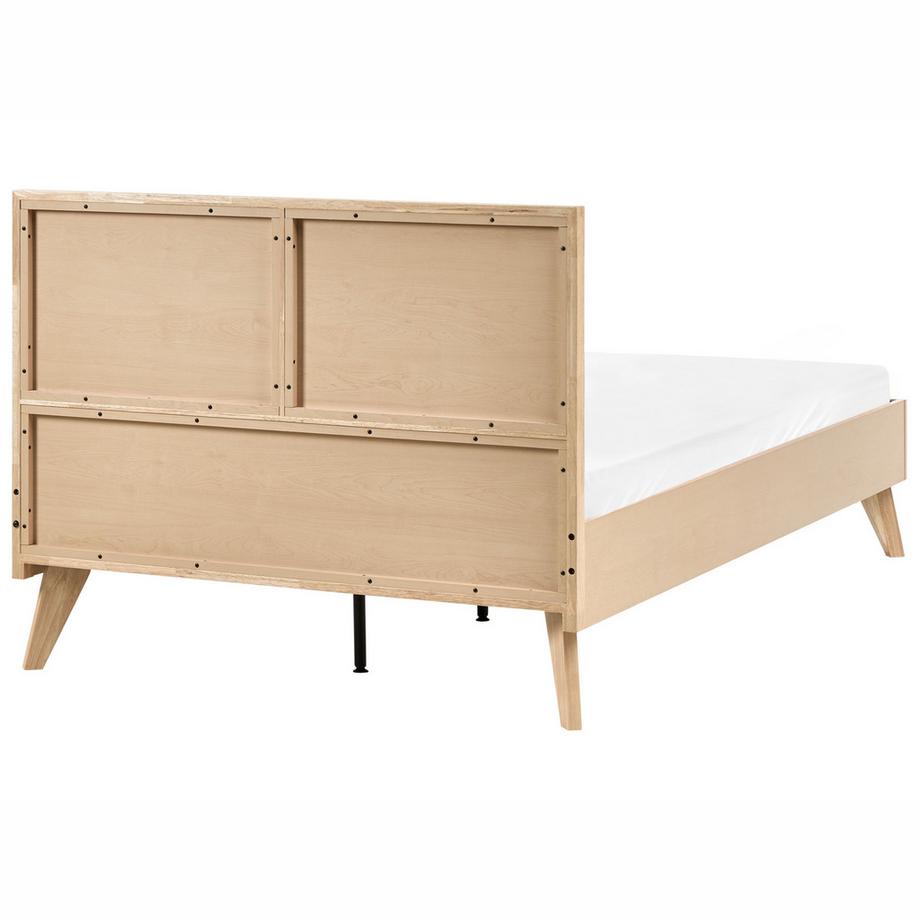 Beliani Lit avec sommier en Panneau de particules de bois Boho MONPAZIER  