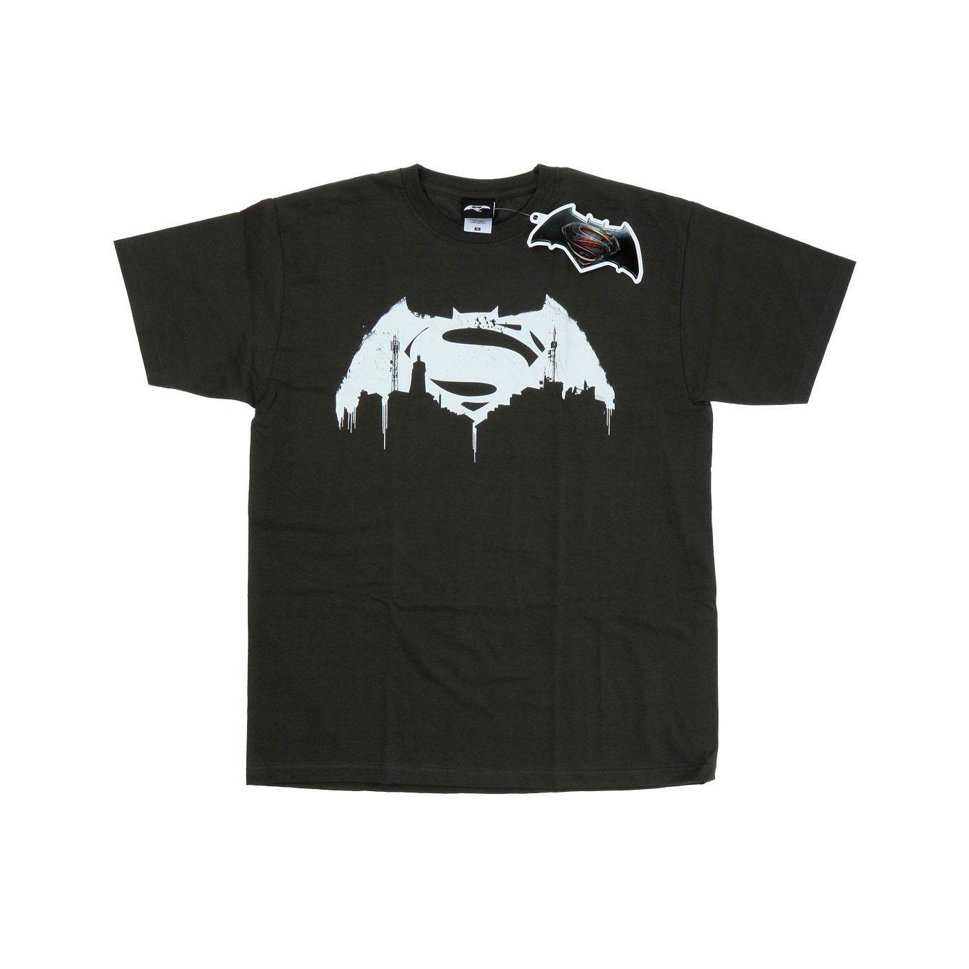 Image of Batman V Superman Beaten Logo Tshirt Herren Taubengrau XL