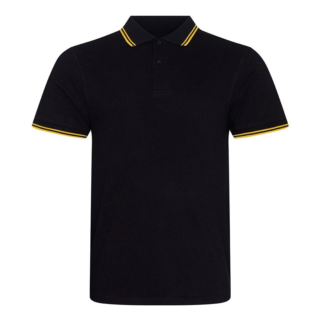 Image of Stretch Tipped Pique Polo Shirt Herren Schwarz L