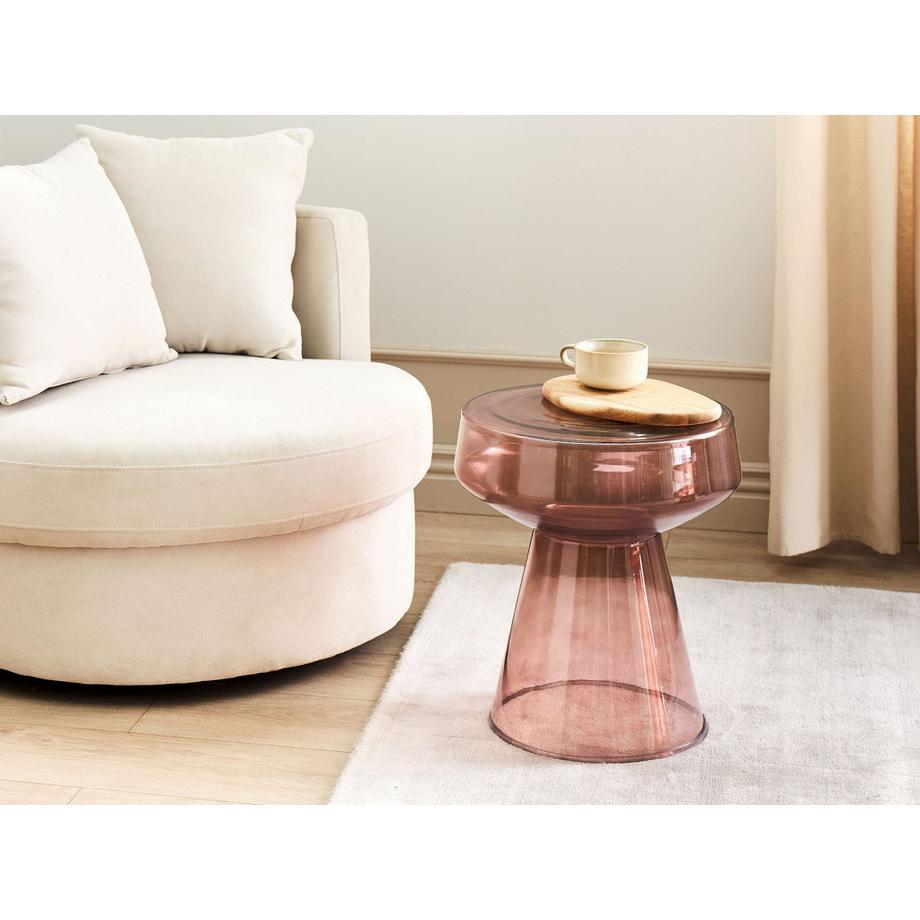 Beliani Table d'appoint en Verre Rétro LAGUNA  