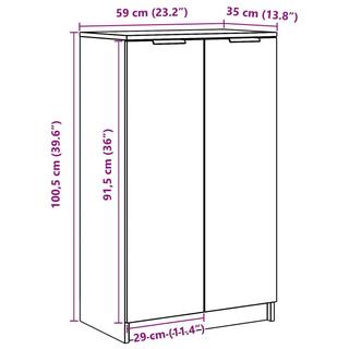 VidaXL Armoire à chaussures bois d'ingénierie  