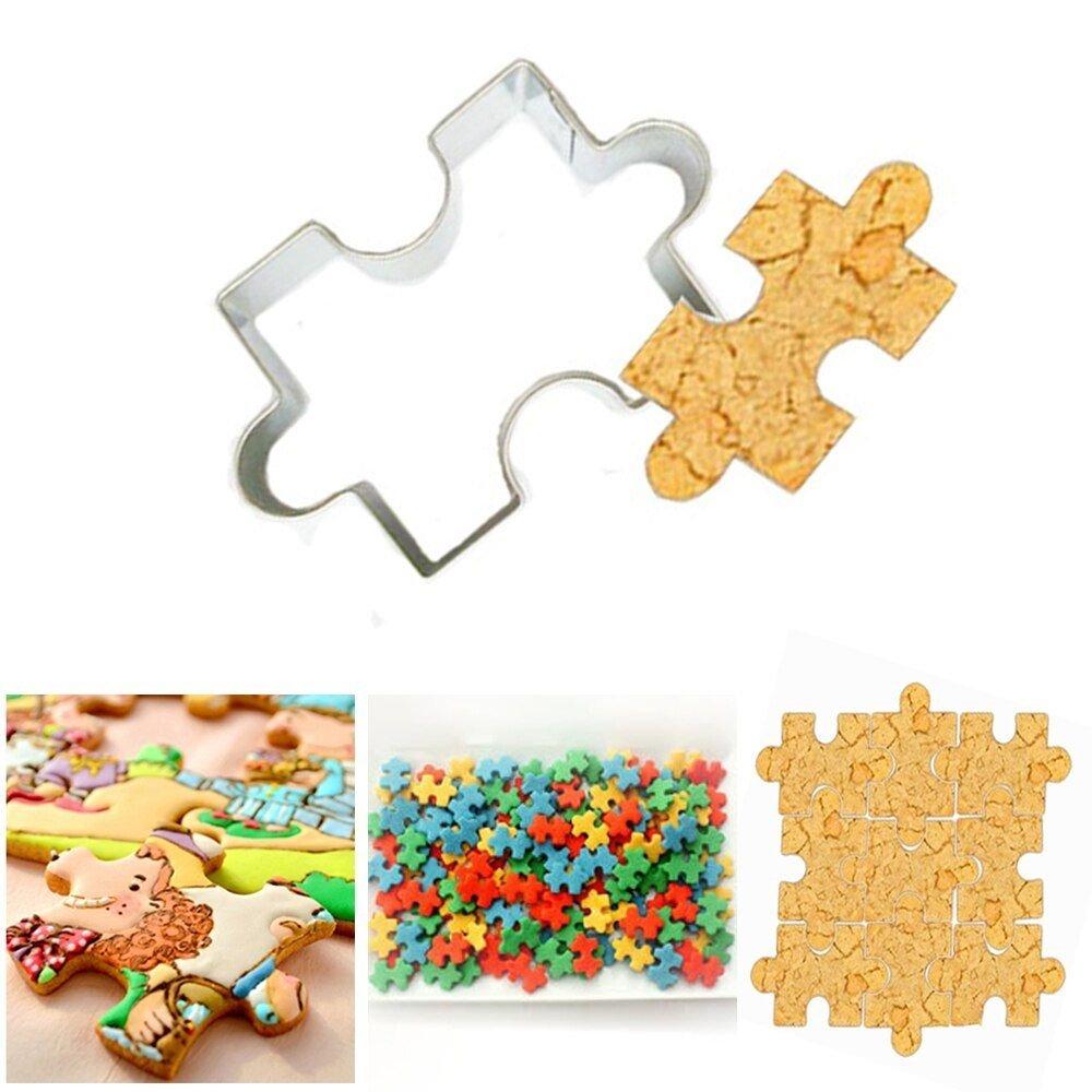 Northio Scatola per biscotti in acciaio inossidabile - Pezzo di puzzle - Confezione da 10  
