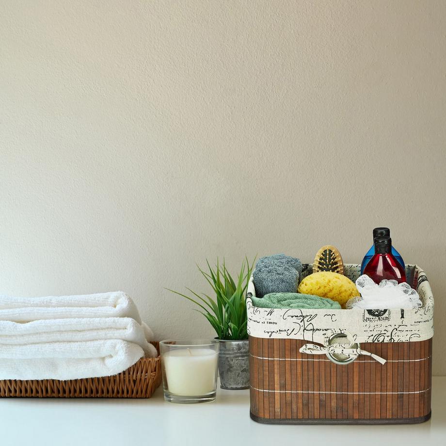 B2X Panier de rangement en bambou marron  