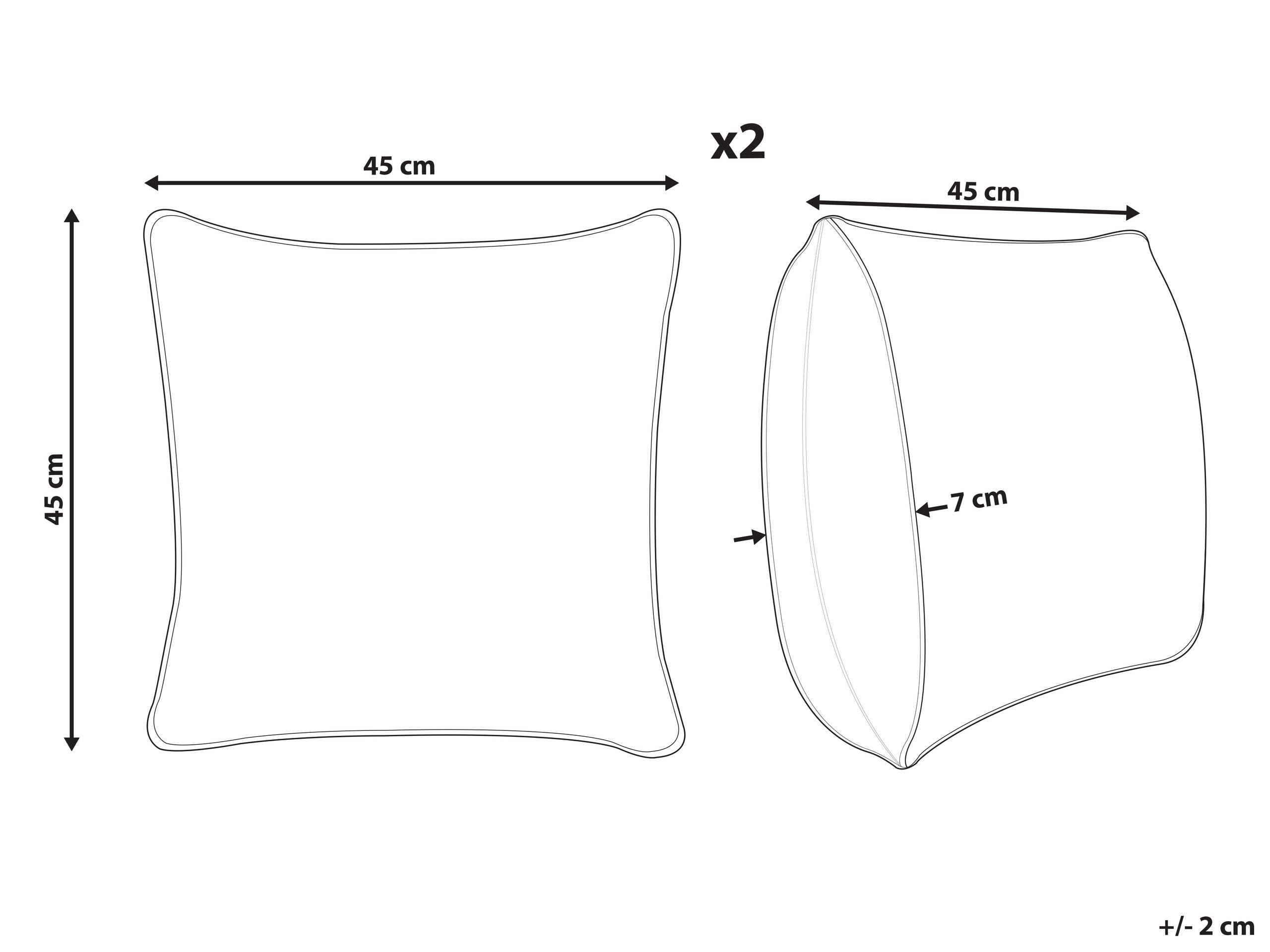 Beliani Lot de 2 coussins décoratifs en Coton Moderne ELETTARIA  