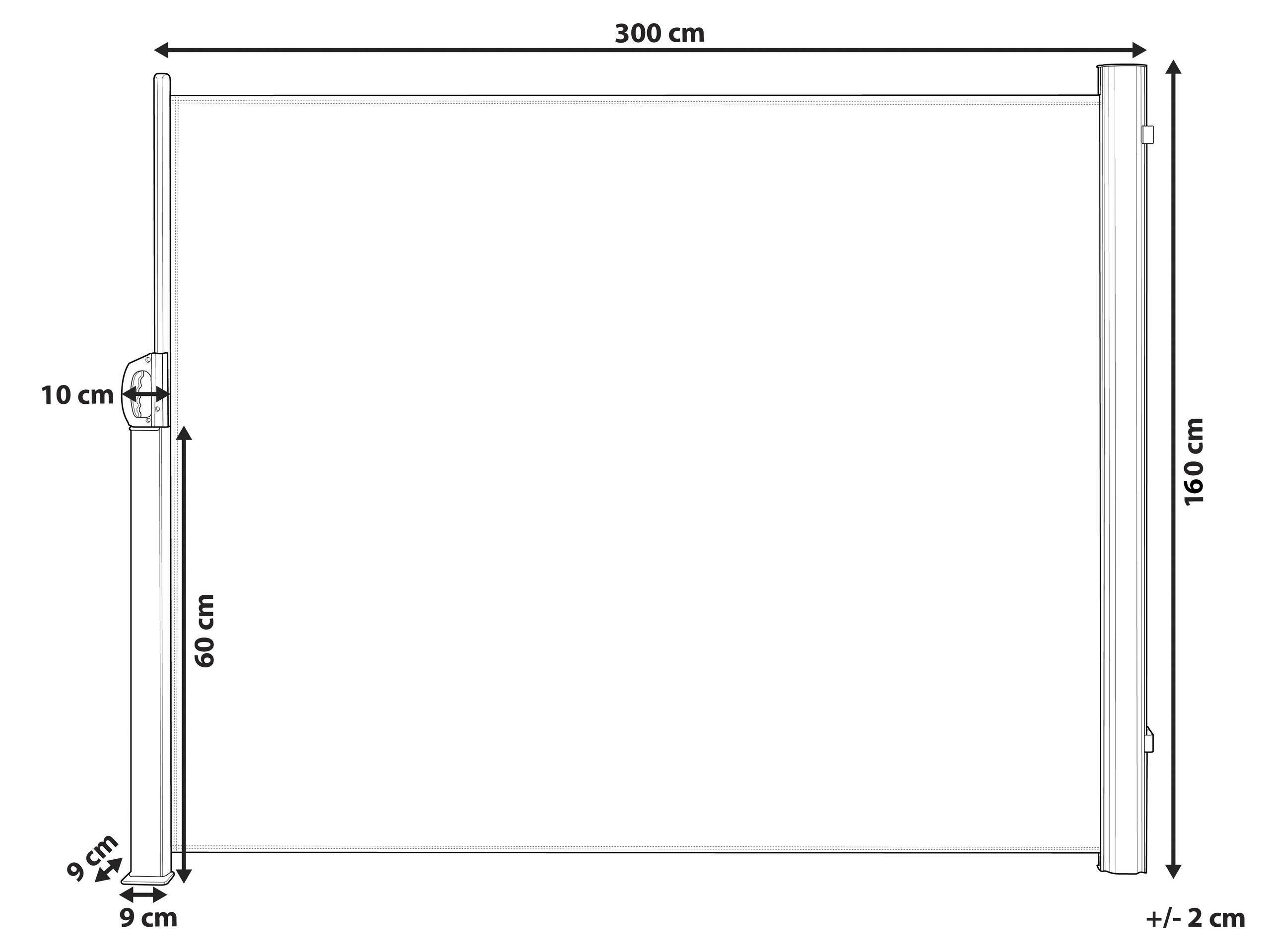 Beliani Seitenmarkise aus Stoff DORIO  