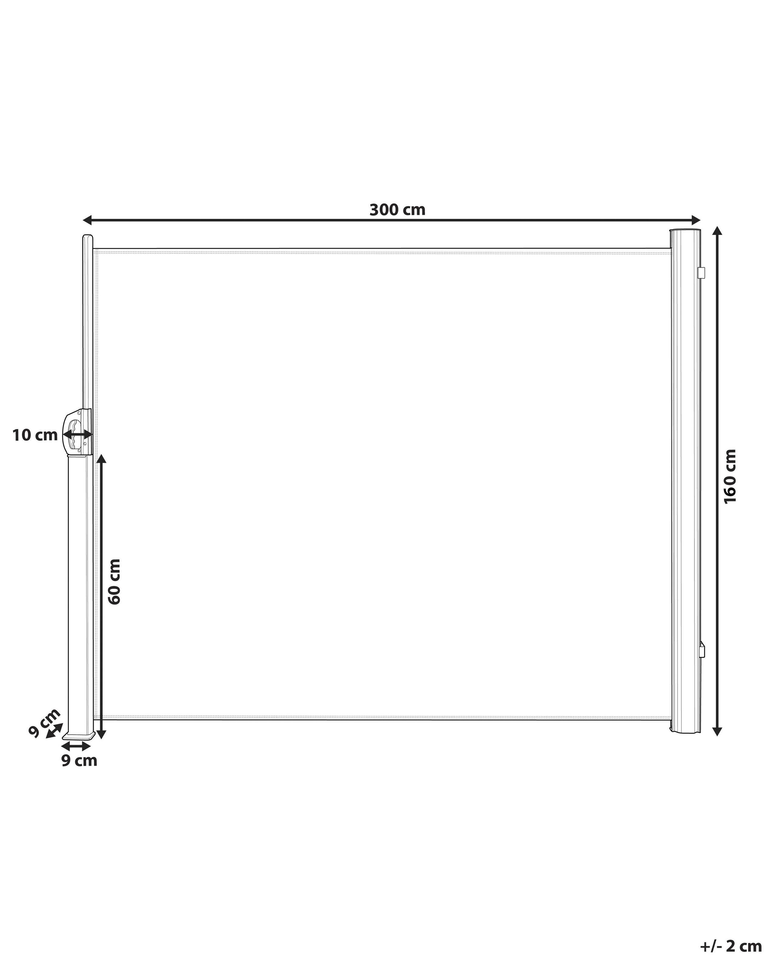 Beliani Seitenmarkise aus Stoff DORIO  