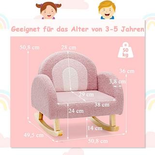 Northix  Kinder Gepolsterter Schaukelstuhl mit Massivholzbeinen Rosa 