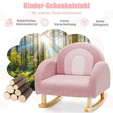 Kinder Gepolsterter Schaukelstuhl mit Massivholzbeinen Rosa