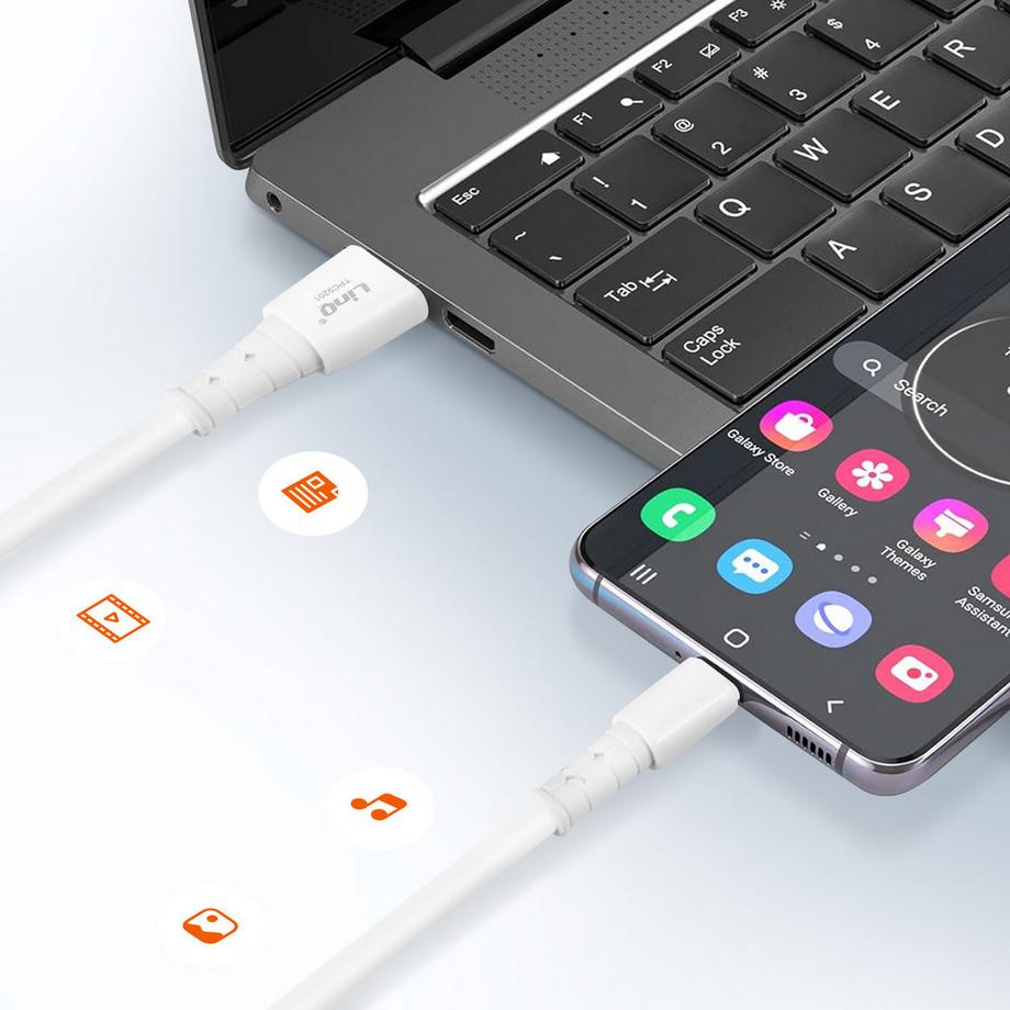 Avizar  USB / USB-C Kabel 1.2m Weiß, LinQ 