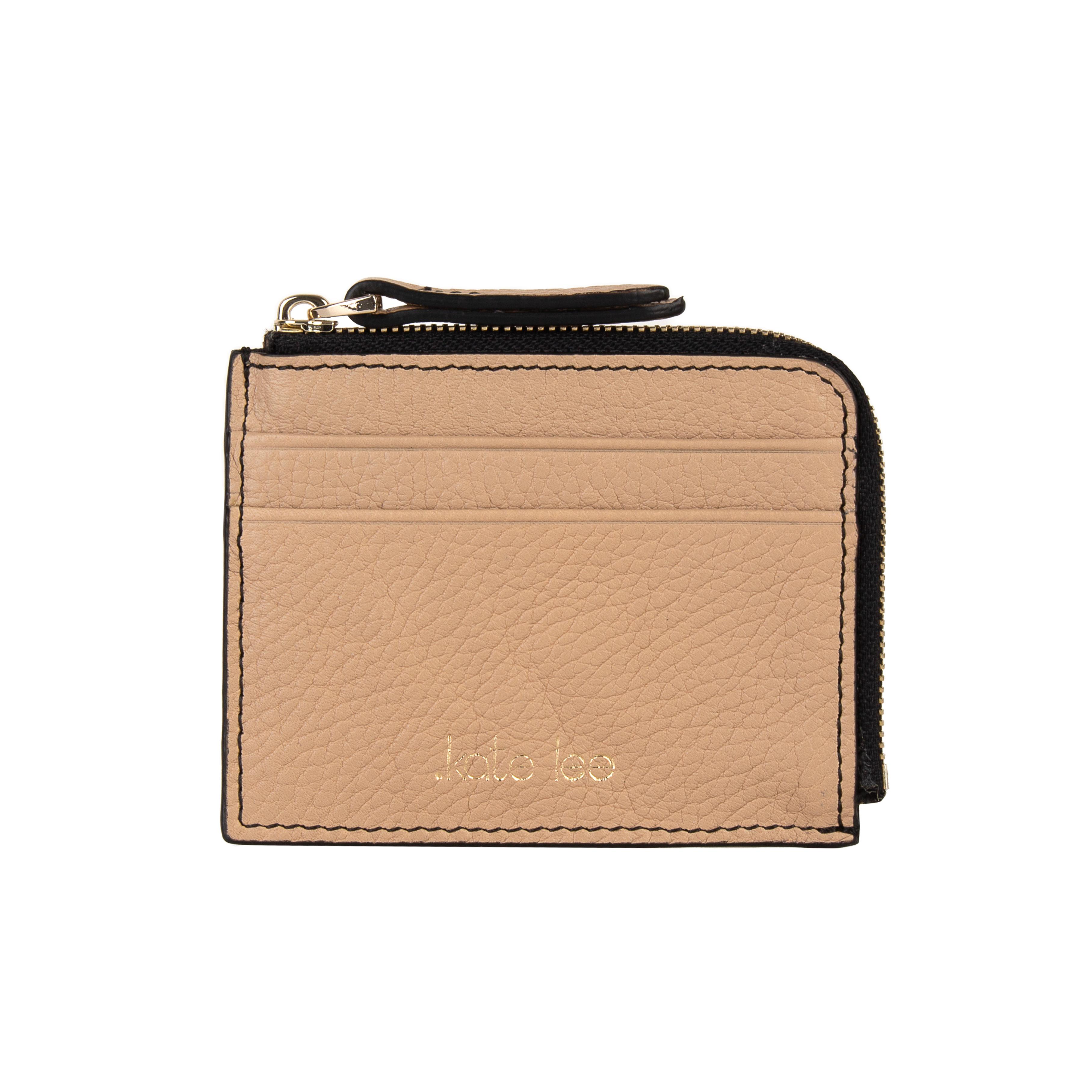 Image of Kartenetui Mit Geldbörse Mit Reißverschluss Aus Alois-leder In Der Farbe Beige Damen Beige ONE SIZE