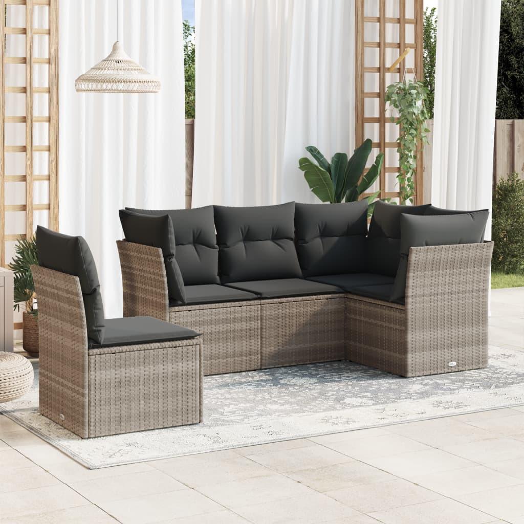 VidaXL set divano da giardino Polirattan  