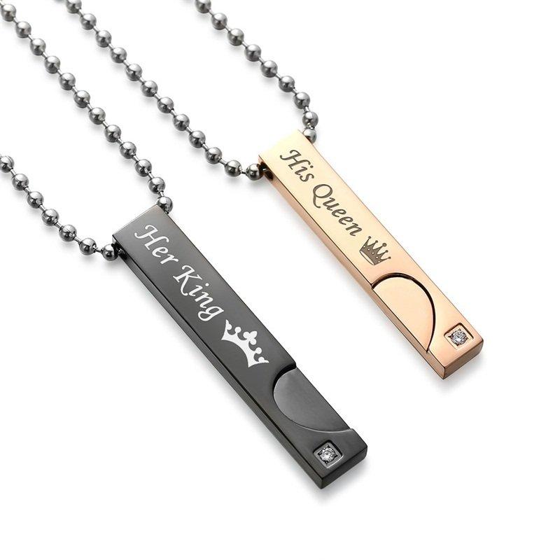 Image of Halsketten Für Paare - Bar Mit Einem Halben Herz Unisex ONE SIZE