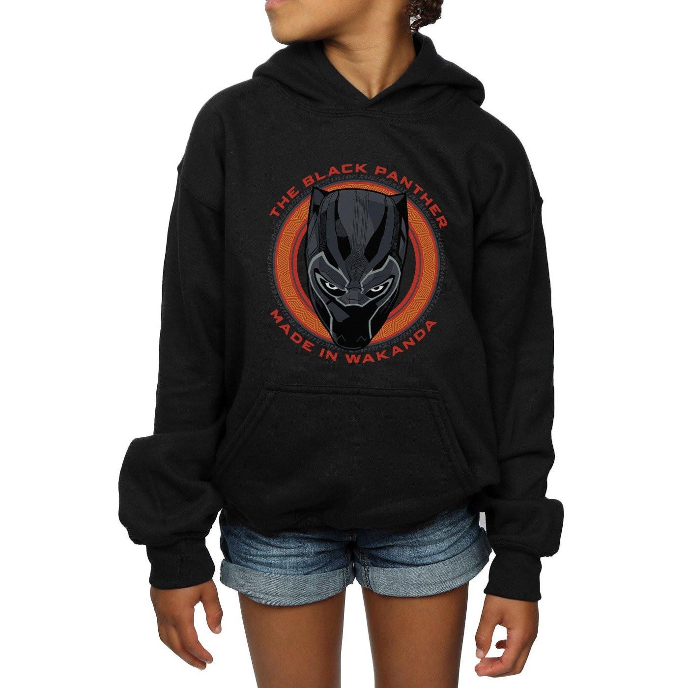 Image of Black Panther Made In Wakanda Red Kapuzenpullover Mädchen Schwarz 128