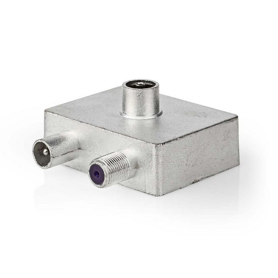 Nedis  Adaptateur satellite et antenne | F Hona / IEC (Coax) Hane | IEC (Coax) Hona | Nickel Platerad | 75 Ohm | Rak | Metal | Metal / Silver | 1 st. | Verrouillage 