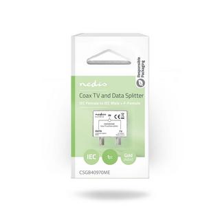 Nedis  Adaptateur satellite et antenne | F Hona / IEC (Coax) Hane | IEC (Coax) Hona | Nickel Platerad | 75 Ohm | Rak | Metal | Metal / Silver | 1 st. | Verrouillage 
