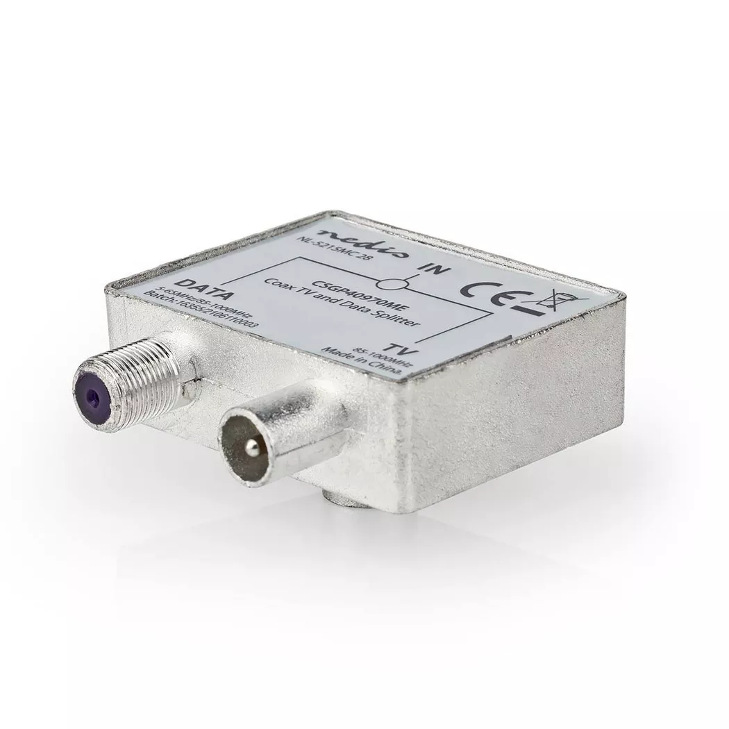 Nedis - Satelliten- & Antennenadapter | F Hona / IEC (Koax) Hane | IEC (Koax) Hona | Nickel Platerad | 75 Ohm | Rak | Metall | Metall / Silber | 1 st. | Schloss, One Size
