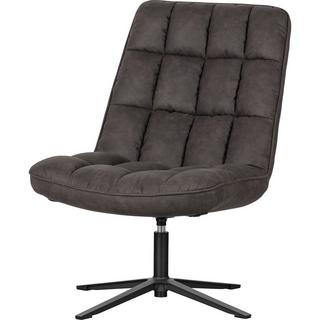 mutoni Fauteuil pivotant Dirkje simili cuir noir  