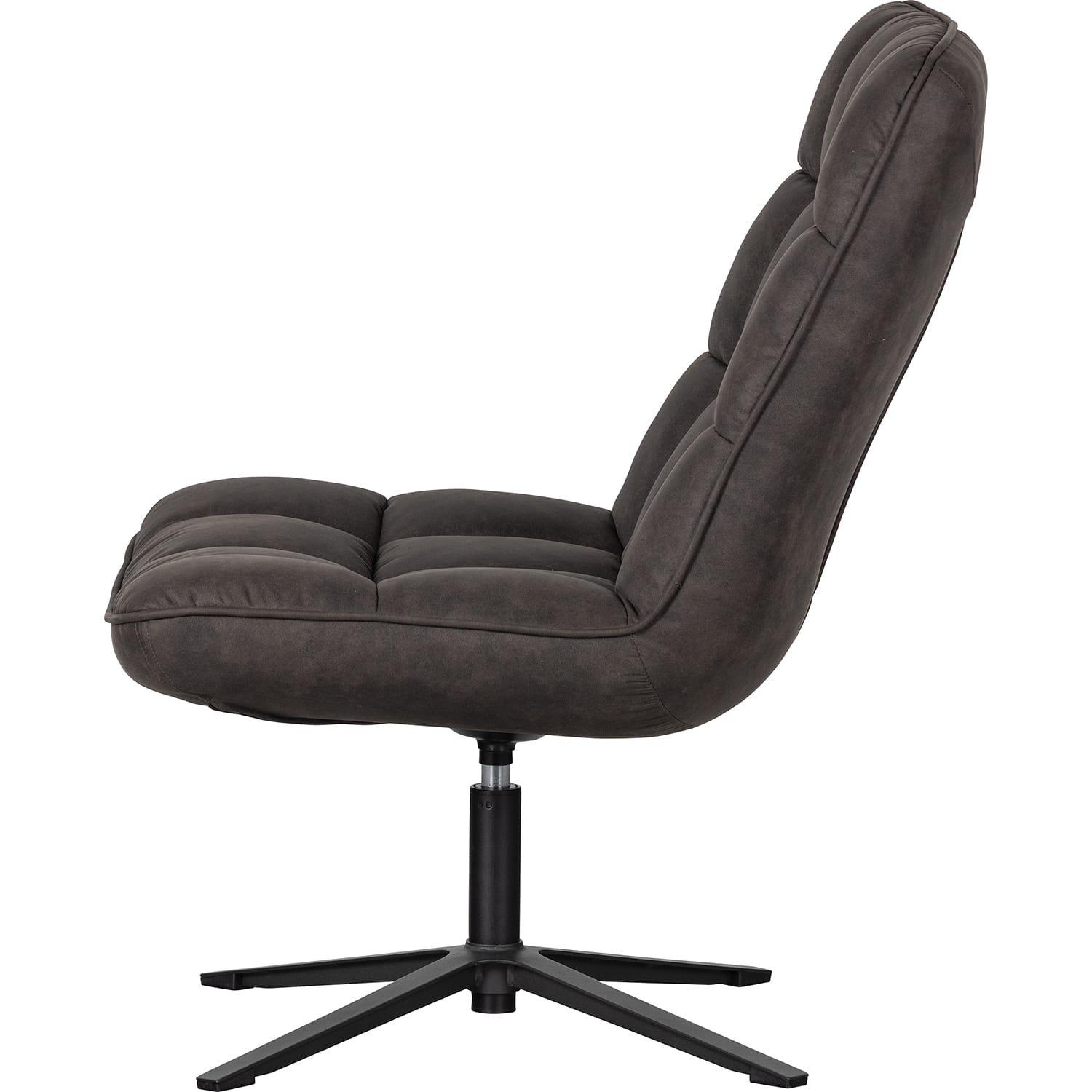 mutoni Fauteuil pivotant Dirkje simili cuir noir  