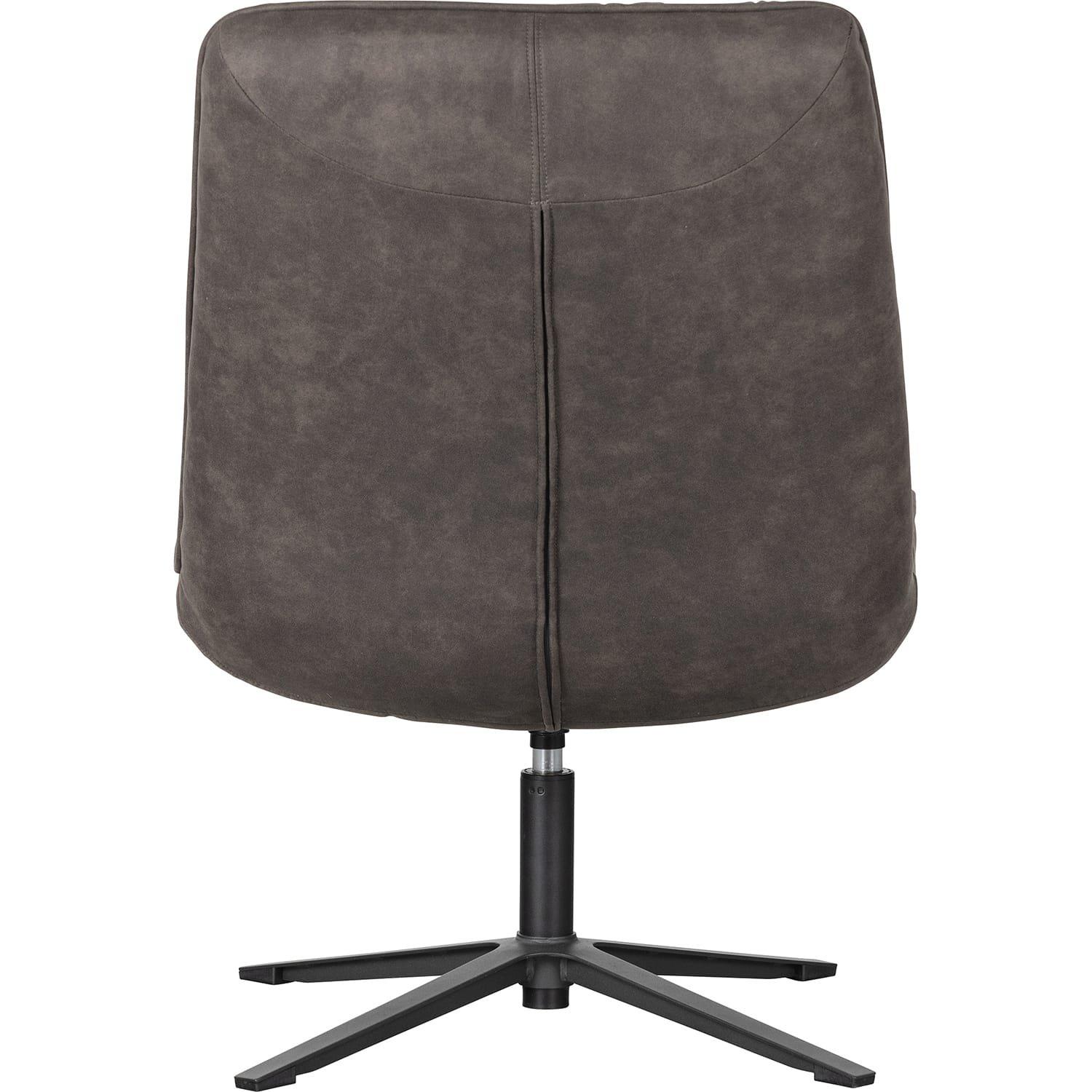 mutoni Fauteuil pivotant Dirkje simili cuir noir  