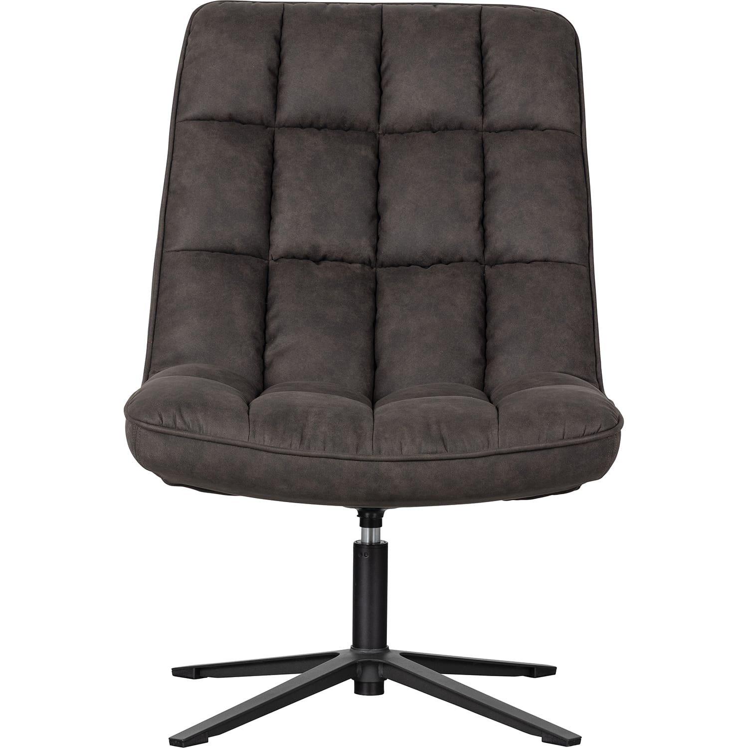 mutoni Fauteuil pivotant Dirkje simili cuir noir  