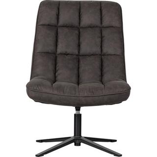 mutoni Fauteuil pivotant Dirkje simili cuir noir  