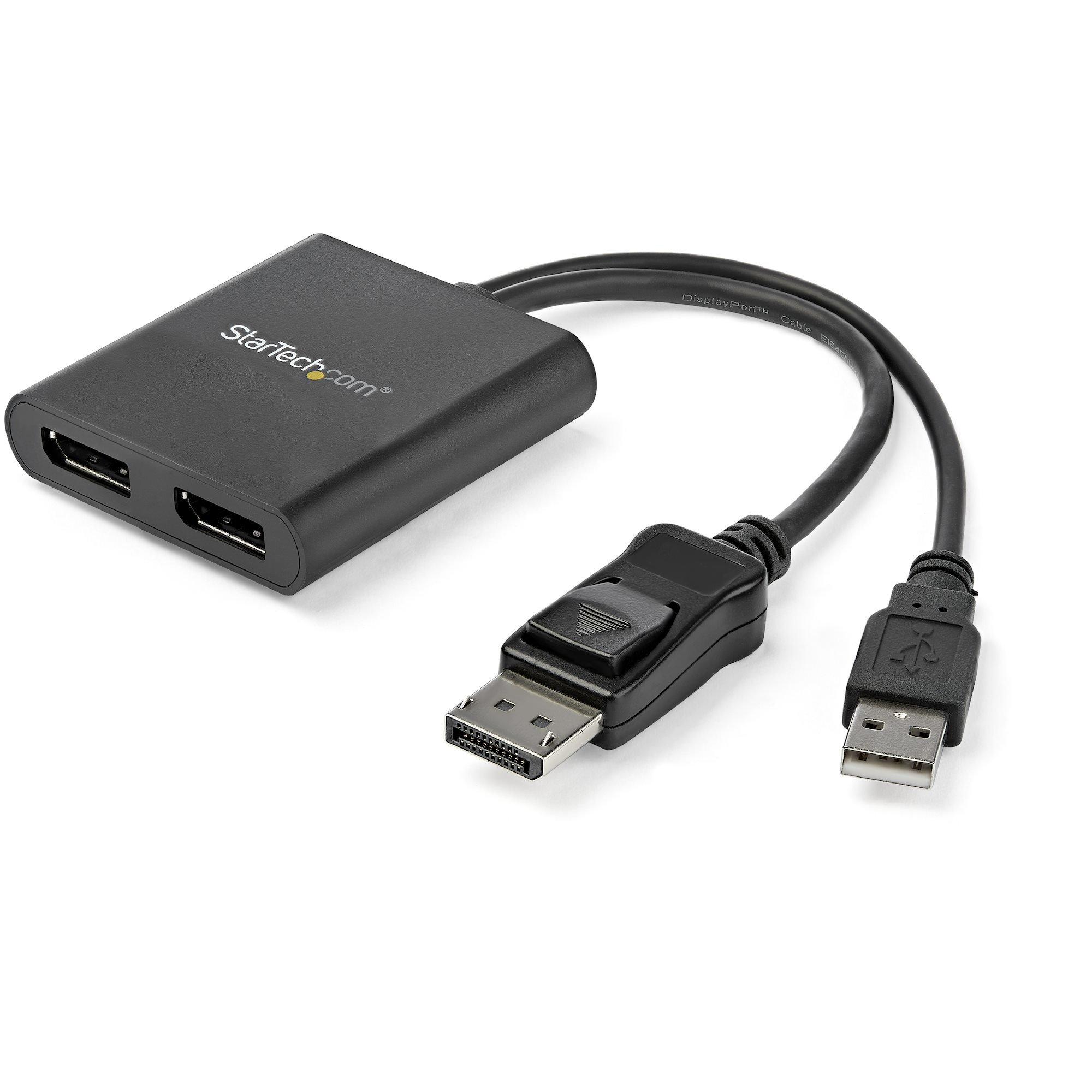 Image of Startech.com 2-port Multi-monitor Displayport Adapter, Dp Auf 2x Displayport 1.2 Splitter, Dual 4k 30hz Oder 1080p 60hz Computer Mst Hub, Usb Betrieben, Nur Windows Unisex Schwarz