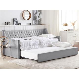 Beliani Bett mit Lattenrost aus Samtstoff Modern MONTARGIS  