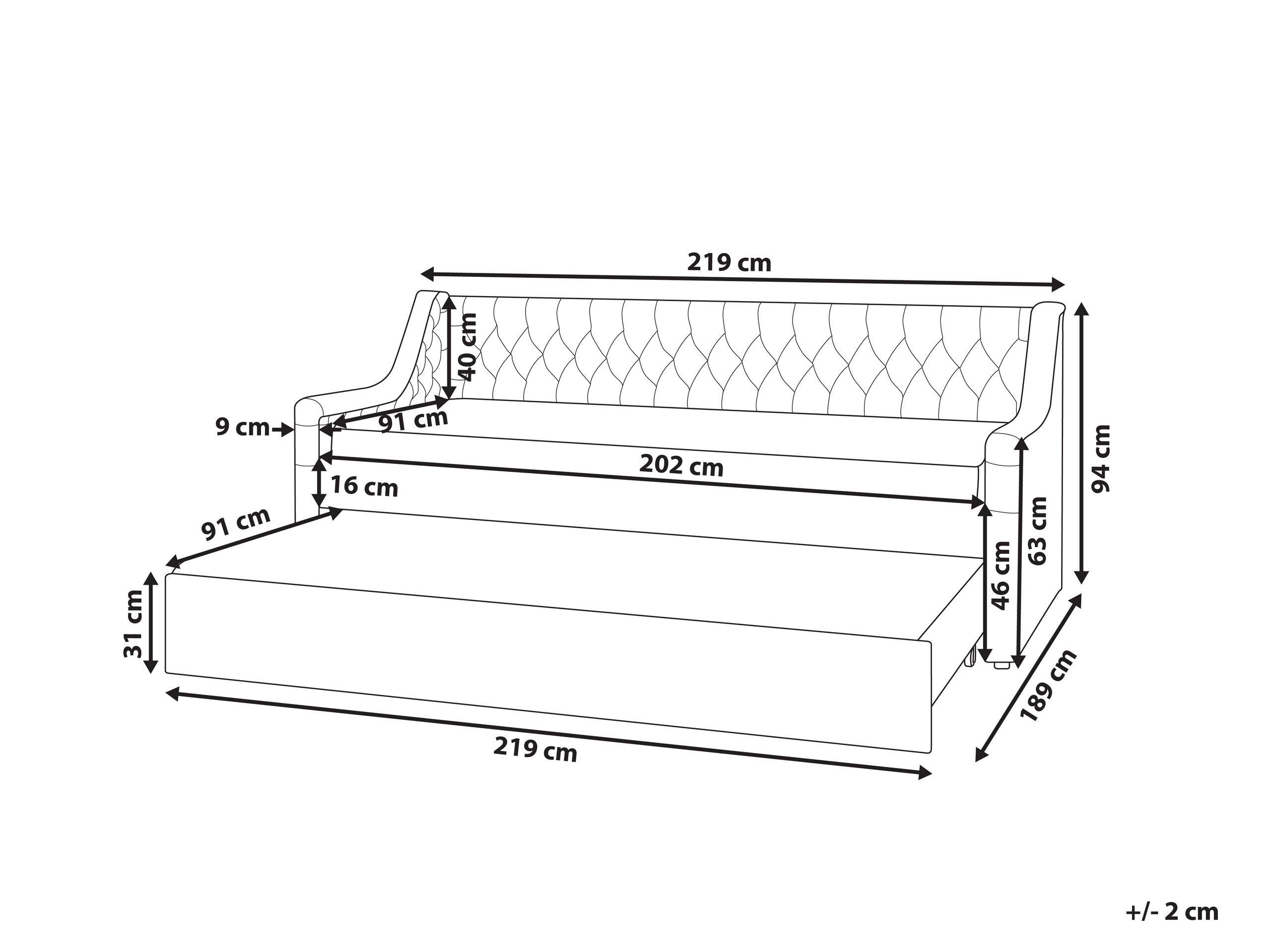 Beliani Bett mit Lattenrost aus Samtstoff Modern MONTARGIS  