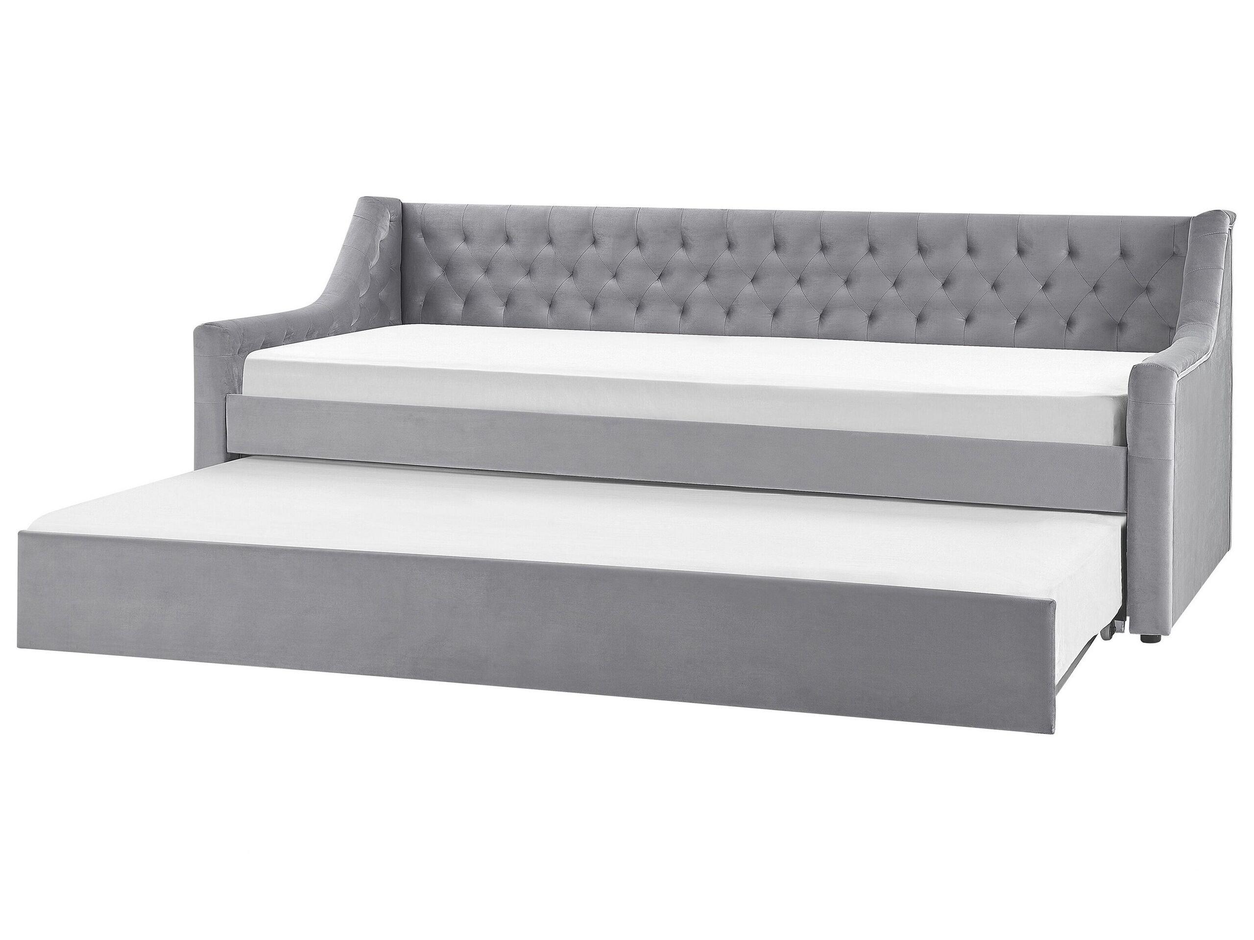 Beliani Bett mit Lattenrost aus Samtstoff Modern MONTARGIS  