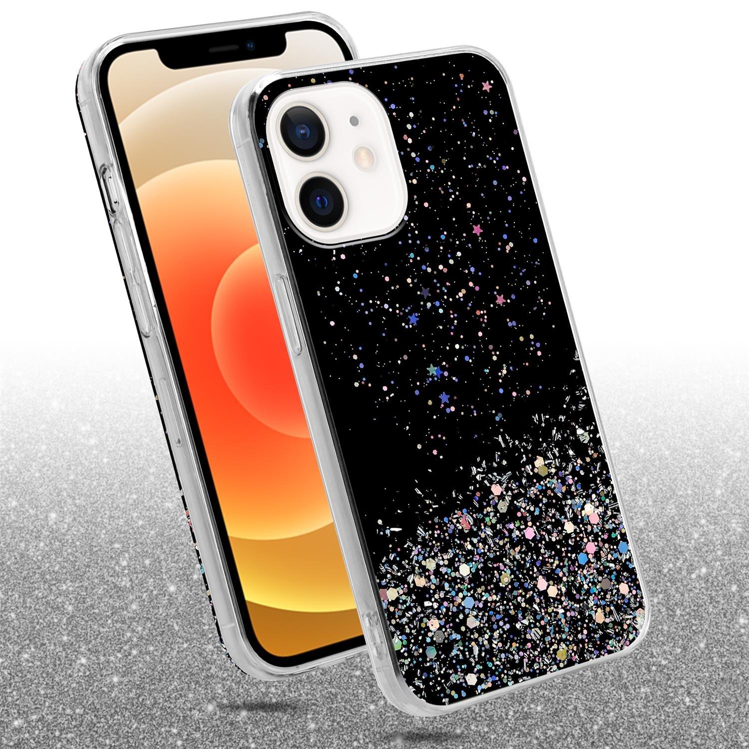 Cadorabo  Hülle für Apple iPhone 12 MINI TPU Silikon mit funkelnden Glitter 