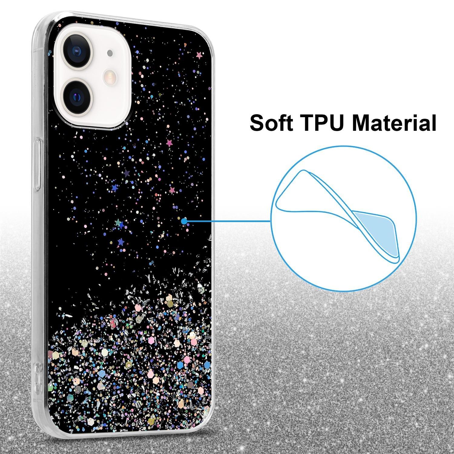 Cadorabo  Hülle für Apple iPhone 12 MINI TPU Silikon mit funkelnden Glitter 