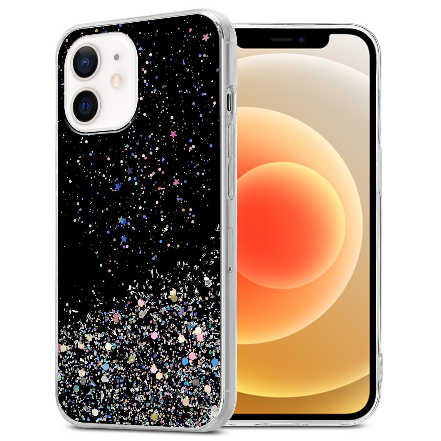 Cadorabo  Hülle für Apple iPhone 12 MINI TPU Silikon mit funkelnden Glitter 