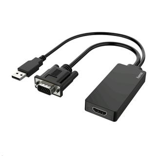 hama  Hama Cavetto adattatore ingresso VGA+USB/ uscita HDMI, Full HD 1080P, nero 
