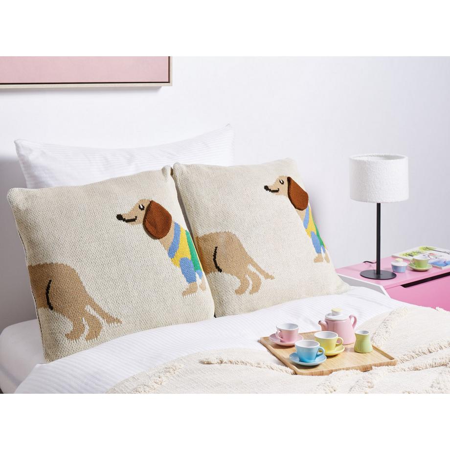 Beliani Set di 2 cuscini en Cotone  BATTAL  