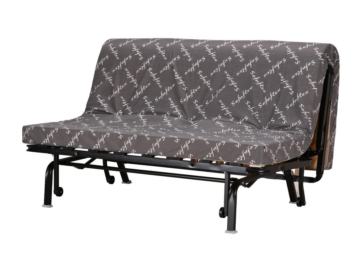 Vente-unique Divano letto BZ Chiusura assistita, misura Queen 160 x 200 cm in Tessuto Nero - CANYON II  