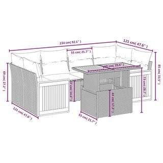 VidaXL Ensemble de canapés de jardin rotin synthétique  