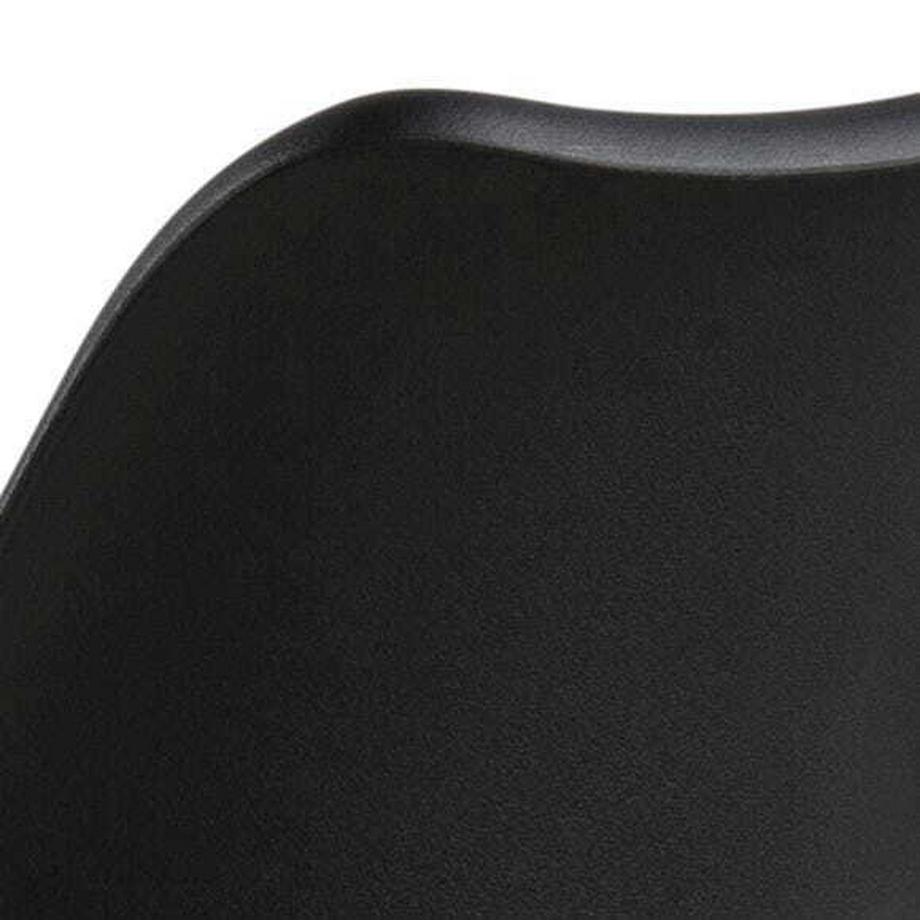 mutoni Sgabello da bar Giada Plastica nera Cuscino di seduta Rovere nero tinto a olio  