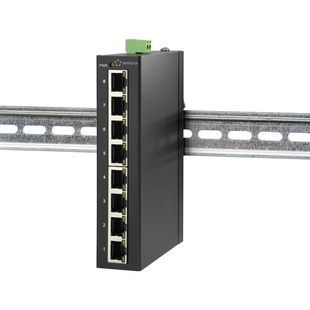 Renkforce  Switch Fast Ethernet 8 ports pour rail din 