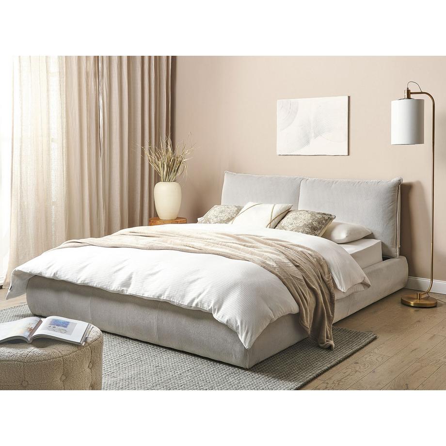 Beliani Bett mit Lattenrost aus Cord Modern VINAY  