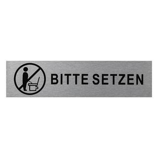 Pricenet Aluminium-Türschild „Bitte Setzen“ 160x40mm  