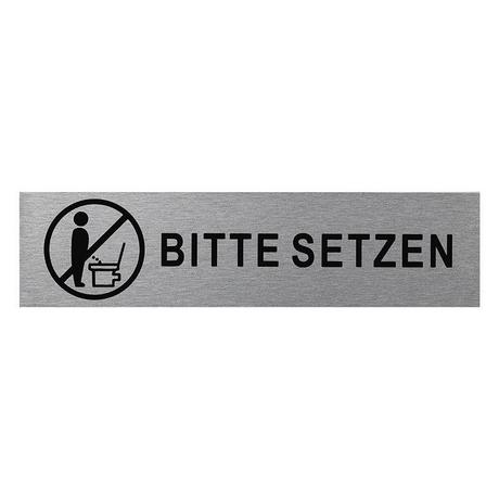 Pricenet Aluminium-Türschild „Bitte Setzen“ 160x40mm  