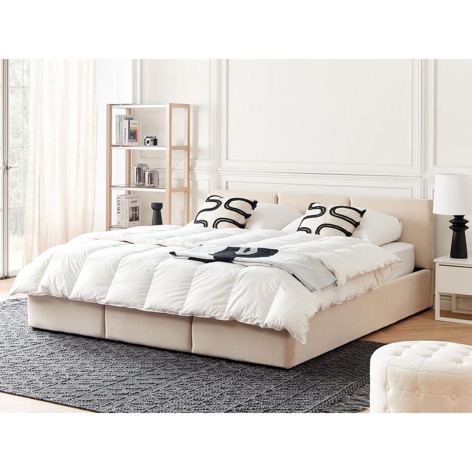 Beliani Lit avec coffre de rangement en Velours BOUSSE  