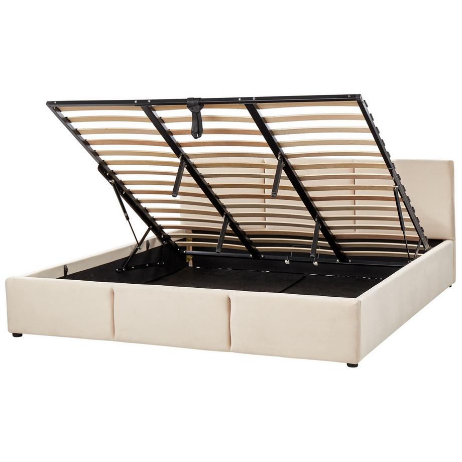 Lit avec coffre de rangement en Velours BOUSSE