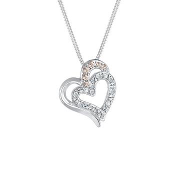 Halskette Verbundene Herzen Mit Kristallen