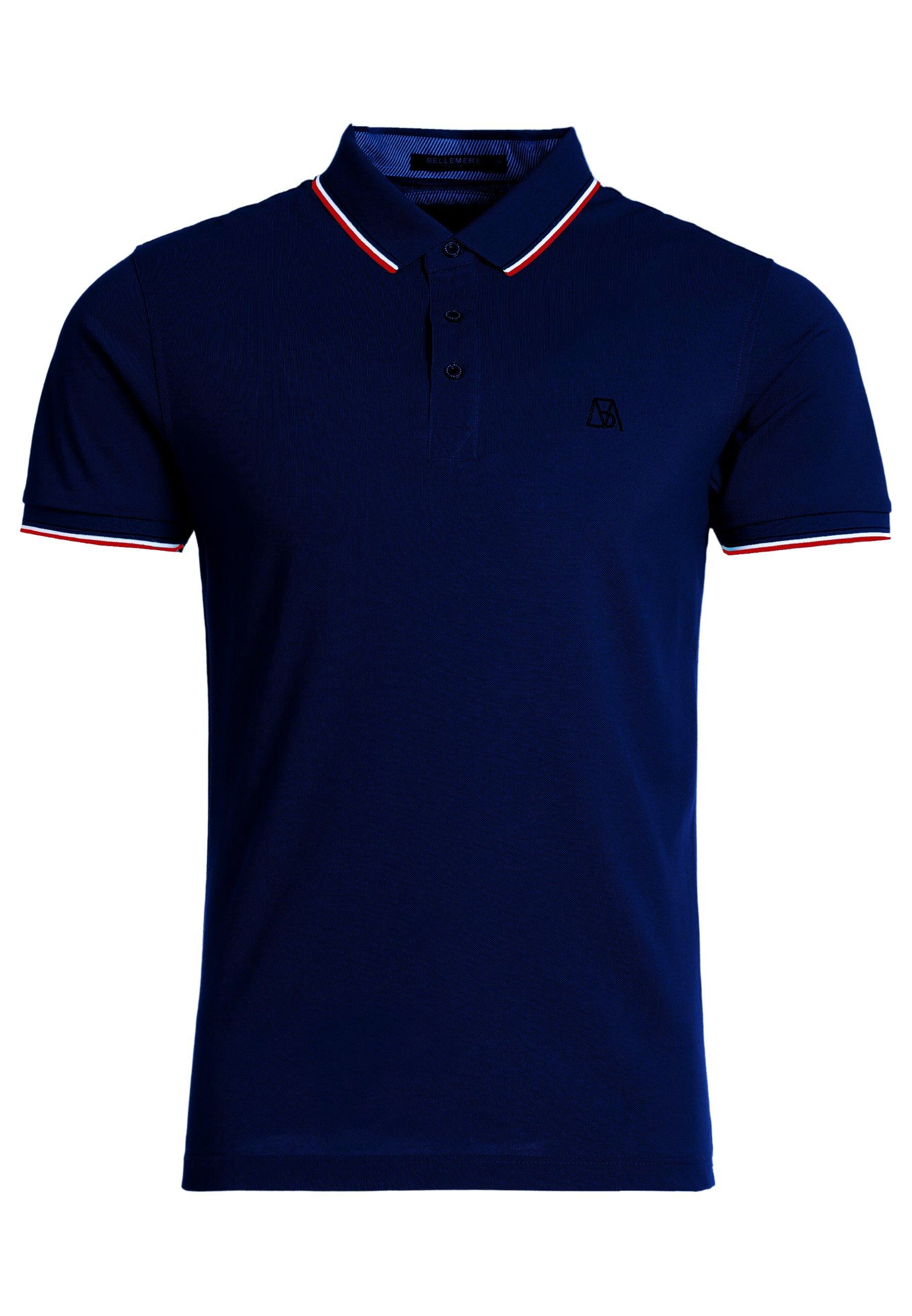 Image of Herren-poloshirt Aus Seide Und Baumwolle Herren Stahlblau M