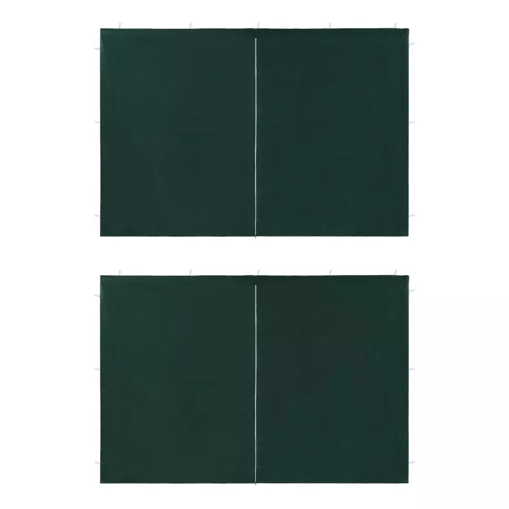 Paroi de tente réception 2 pcs avec fermeture éclair PE Vert