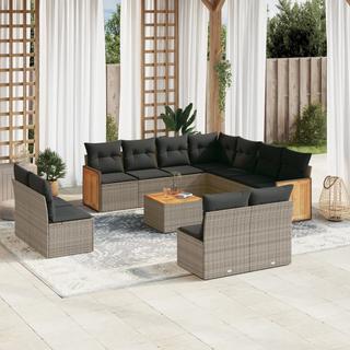 VidaXL set divano da giardino Polirattan  